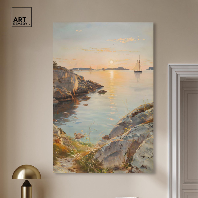 Art mural côtier As As Sun Sun Vibrant Coastal par Art Remedy, Toile tendue, H 54 po x l 36 po