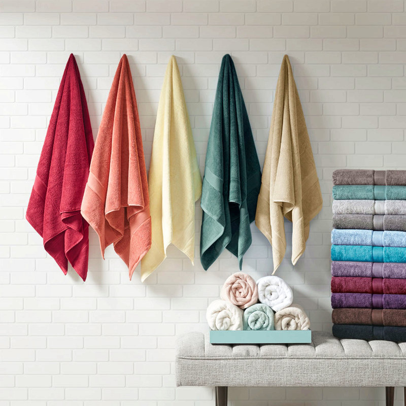 100% Cotton 8 Piece Antimicrobial Towel Set, Brown