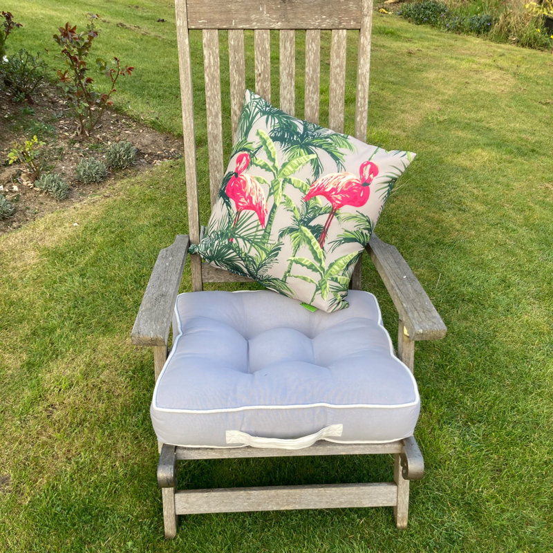 Kinsky Indoor / Outdoor Floral Grey Square Cushion
