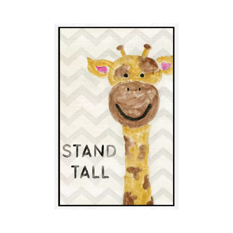 Safari Stand Tall by Natalie Carpentieri - Print on Canvas, White Framed Canvas, 101.6cm H x 20.32cm W x 3.81cm D