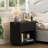 24” W End Table With Storage And Charging Station, Solid Wood Side Table With Shelf-987423629-987423628