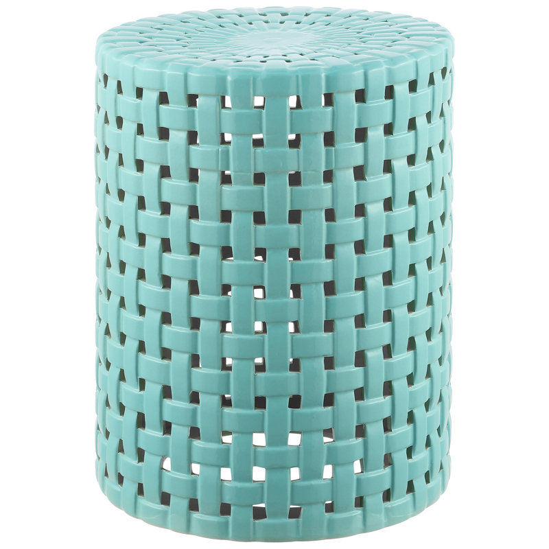 Gonde Ceramic Accent Stool, Robins Egg Blue