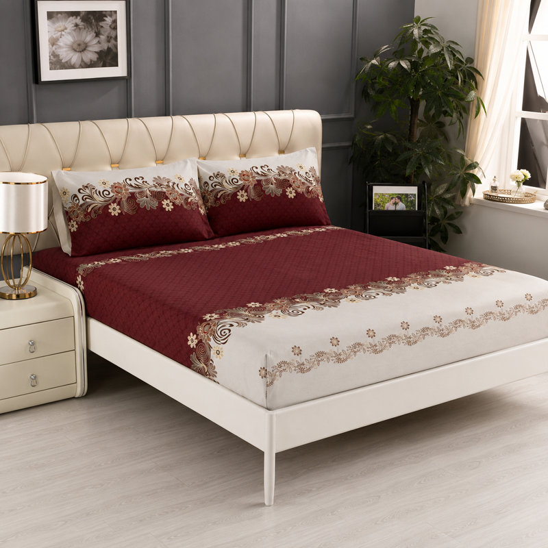 Microfiber Floral Duvet Cover Set, King Duvet Cover + 3 Additional Pieces