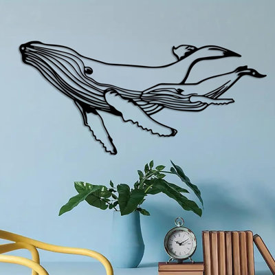 Fish Family Metal Wall Art Decor