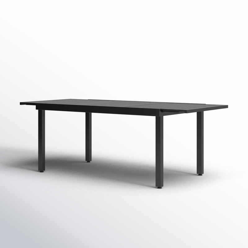 Alyah Rectangular Metal Extendable Outdoor Dining Table
