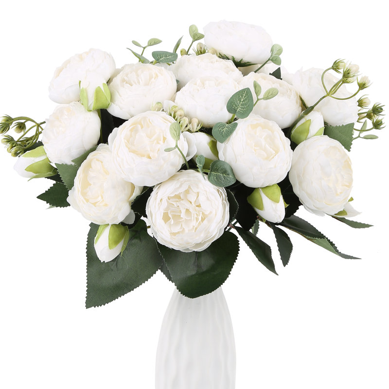 4 faisceaux pivoines fleurs artificielles en soie bouquets de fleurs pour la maison décoration de mariage pièce maîtresse partie mariage arrangements floraux