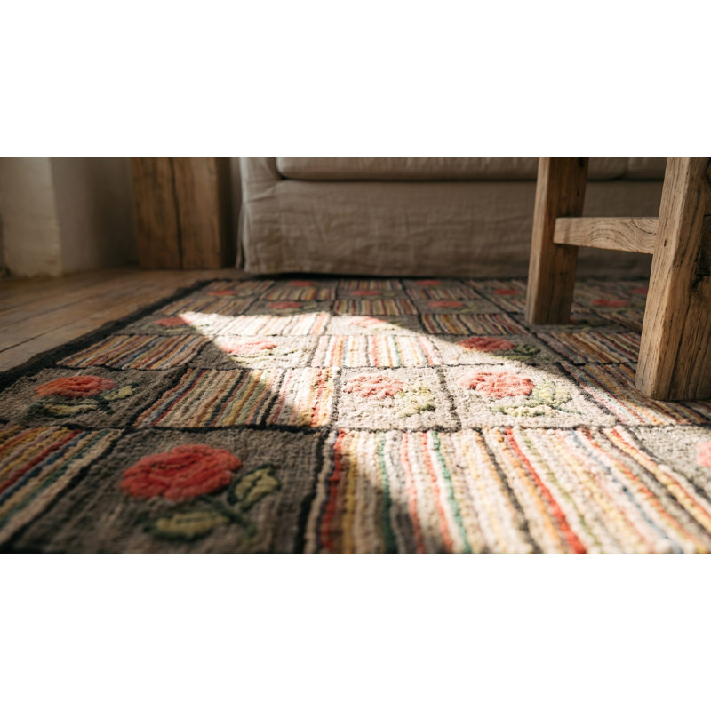 Tapis bouclé gris antique