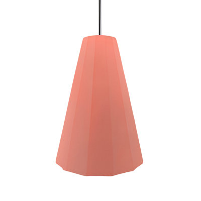 Radiance - Fluted 1-Light Pendant - Gloss Blush - Polished Chrome - 9"W x 13"H - Dedicated LED - Rigid Stem