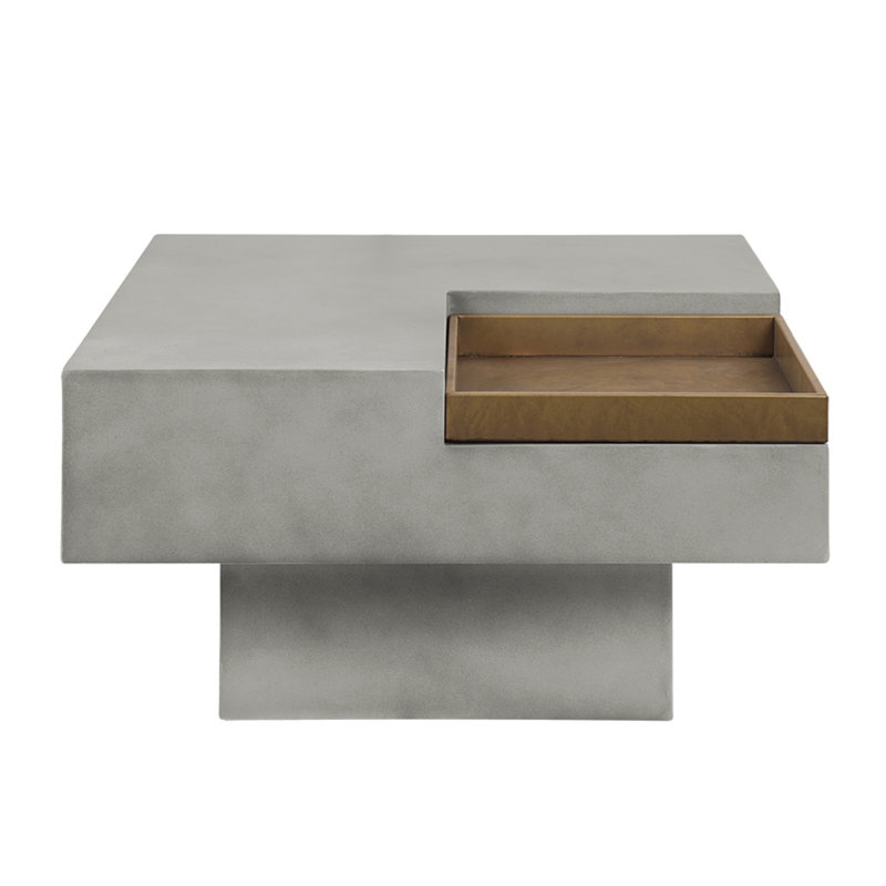 Jaxxon Concrete Coffee Table with Storage Compartment
