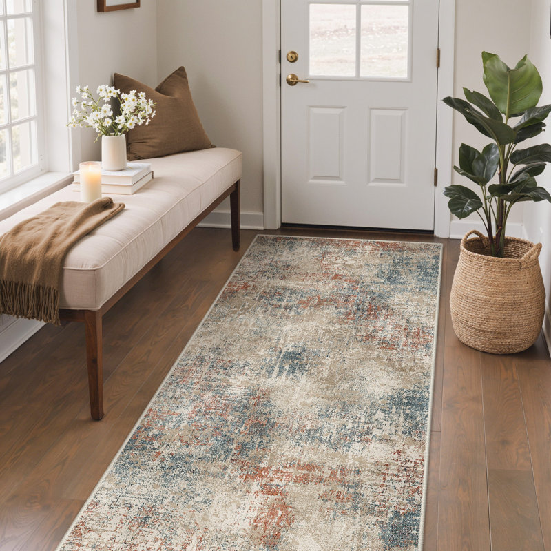 Abstract Machine Printed Area Rug, Rectangle 80 x 150 cm