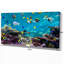 Underwater Coral Reef and Fisher - reproduction de photo sur toile-29503239