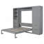 Grand lit escamotable mural avec placard, tiroirs et tablettes-1630845428
