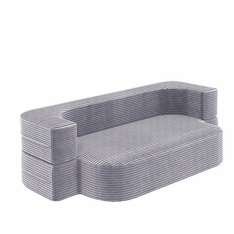 Canapé 78,7 "moderne 2 en 1 pliable avec couverture fonctionnelle et 2 coussins moelleux, canapé en velours côtelé moelleux confortable, canapé-lit convertible, canapé à siège profond pour salon, chambre à coucher