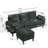 79.72" Corduroy L Shaped Sofa With Ottoman-117027010