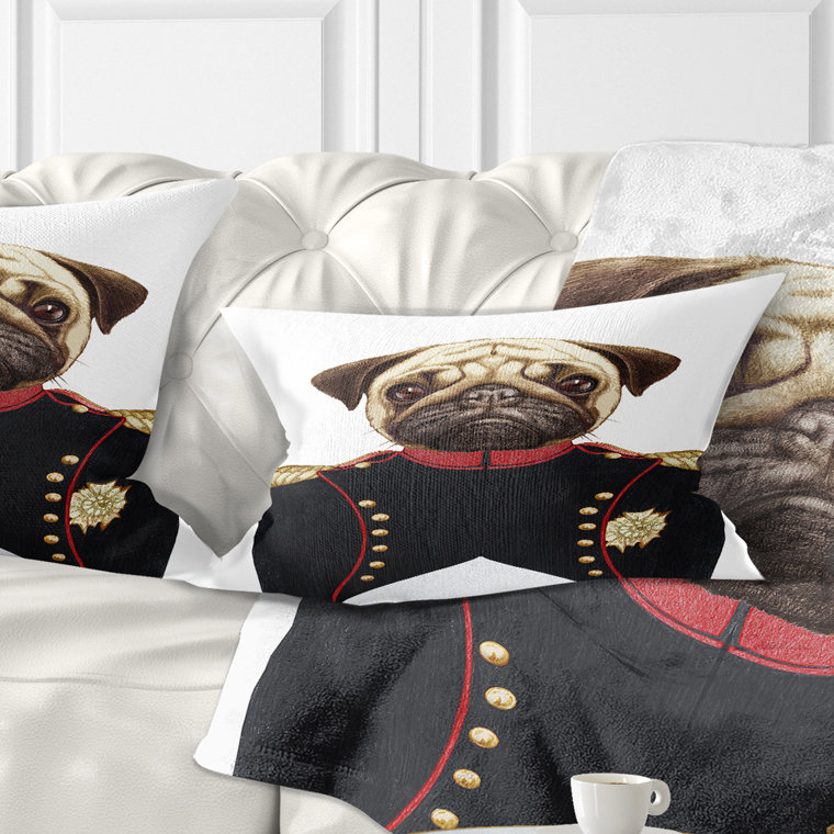 Coussin animal en uniforme militaire