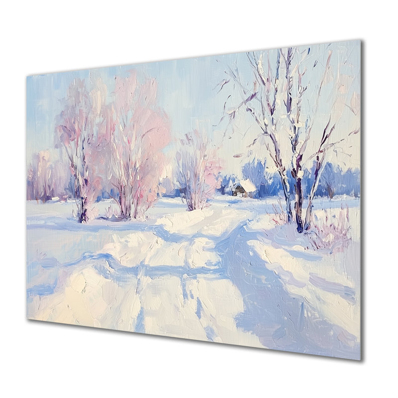 Winters Peace In To The Woods - Winter Landscape Metal Wall Art, Traditional Metal Print, 30" H x 40" W