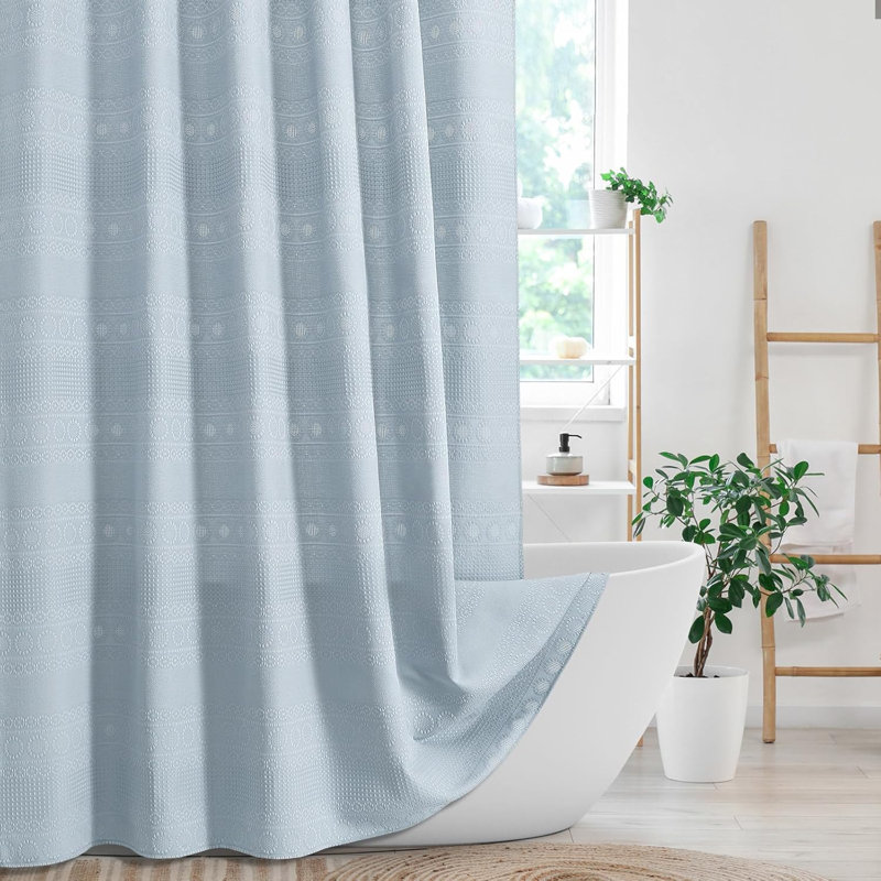 Rideau de douche Waffle Weave, Bleu
