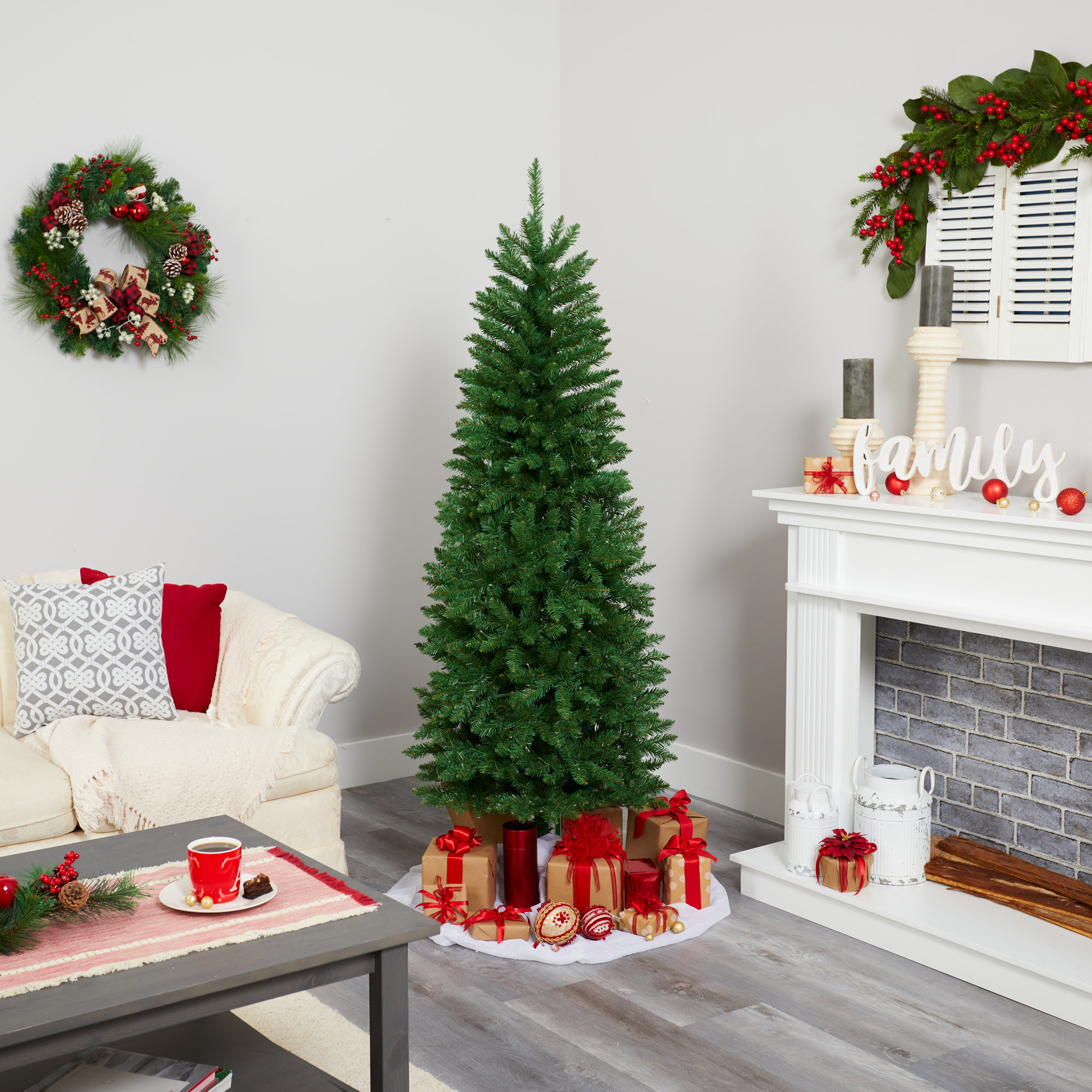 Lighted Artificial Christmas Tree, 6' H