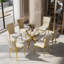 Ensemble de chaises de salle à manger en velours - Chaises de salle à manger tissées avec pieds en métal - Chaise d'appoint rembourrée moderne pour salle à manger, cuisine, meuble-lavabo et salon-2102327083-2112837053-2112837043