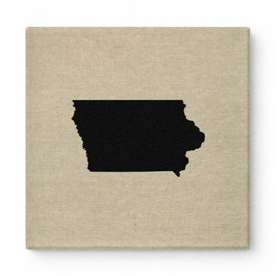 Iowa State Silhouette — Square Canvas Wall Art