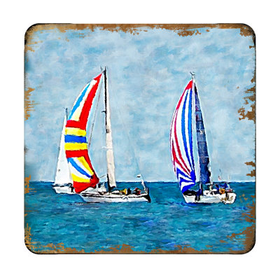 Wood Square 4 Piece Coaster Set