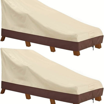 Heavy-Duty Outdoor Waterproof Furniture Cover With Asymmetrical Design, Beige (168 X 90 X 84/38 Cm) by Latitude Run