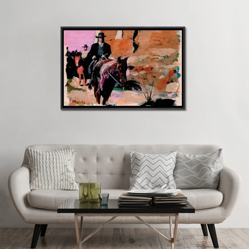 «Ride To Yuma», reproduction d'art sur toile encadrée, 48" x 32", Framed Canvas, Distressed Black