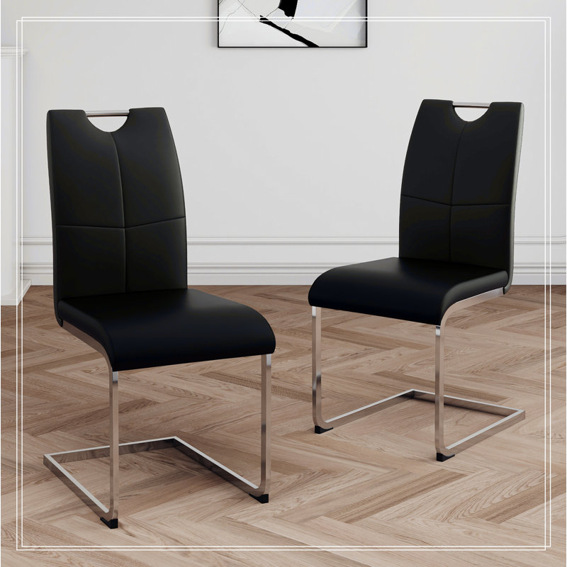 Chaises de salle à manger modernes avec siège rembourré en similicuir