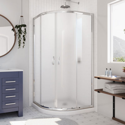 Cabine de douche ronde semi-sans cadre avec l 36 po x P 36 po x H 74,75 po Prime