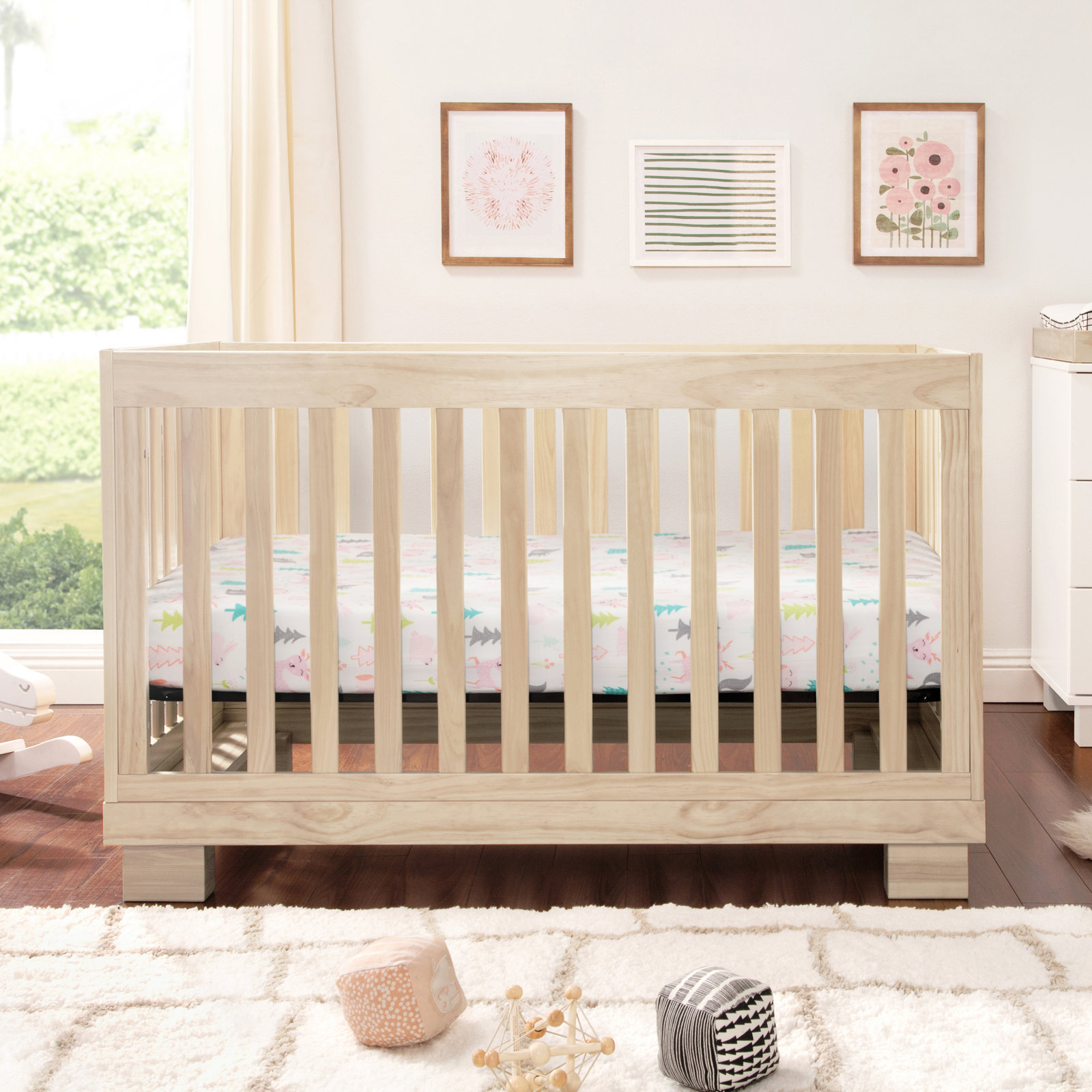 Modo Pine 3-in-1 Convertible Crib, Washed Natural