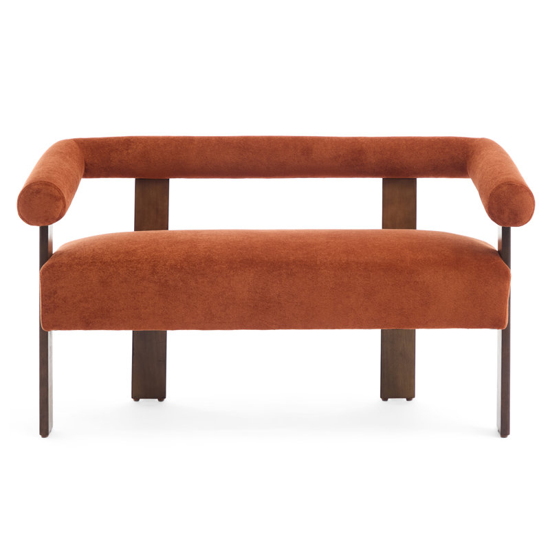 Causeuse ronde avec accoudoirs (orange foncé et brun)