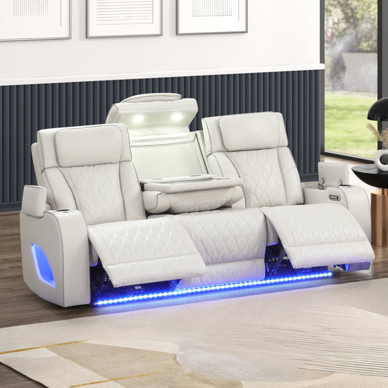 Canapé inclinable Nostrand Ice, Blanc, 43'' H x 86'' W x 40''D
