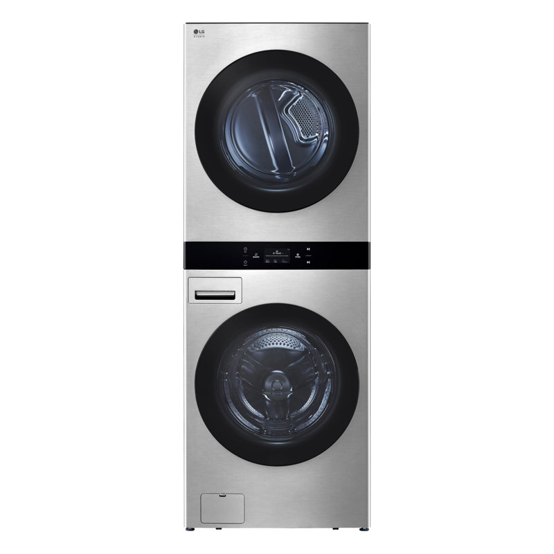 Lg Studio Washtower Smart Front Load 5.0 Cu. Ft. Washer And 7.4 Cu. Ft. Dryer With Center Control, Gray, Electric