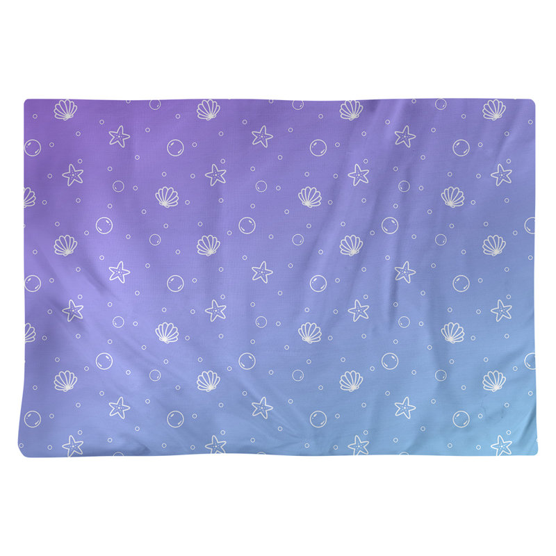 Napperon en coton 18 po Seashell, Mauve / bleu sarcelle
