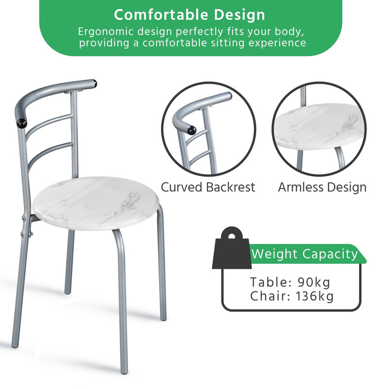 Adhithya 2 - Person Dining Set, White