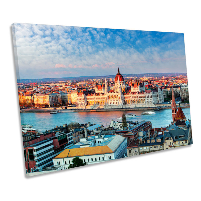 Budapest Hungary City Skyline - Wrapped Canvas Print, 30.5cm H x 45.7cm W