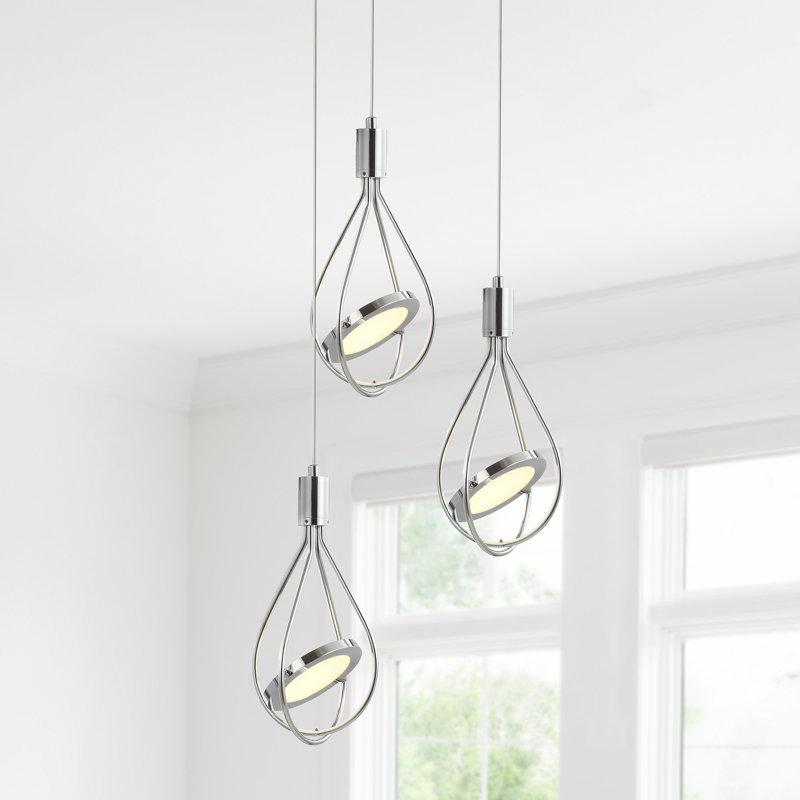 Wani 3 - Light Chrome LED Cluster Pendant