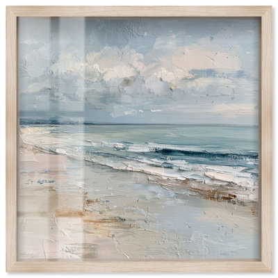 Tableau grand format Frosted Waves II, sous cadre blond, par Art Remedy, 30 x 30 cm