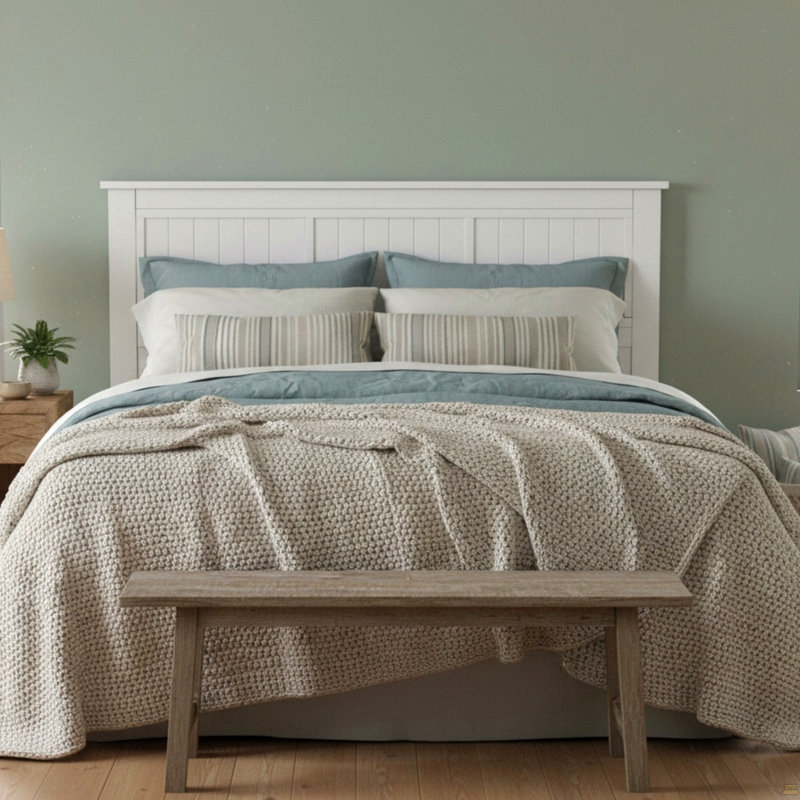 Window Pane Wood Queen Panel Headboard, Queen