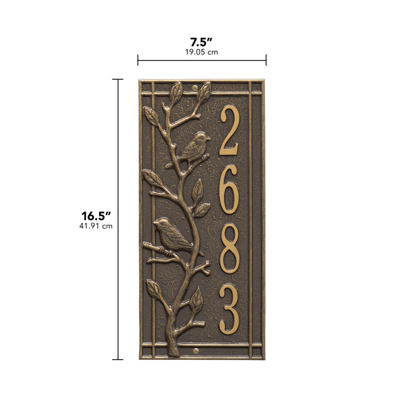 Woodridge Personalized Standard 1-Line Wall Address Plaque, Bronze/Gold, Yes