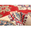 Tapis unique en laine noué à la main de style Gazni rouge et beige des années 2010 de 8 pi 1 po x 9 pi 7 po Qaiden