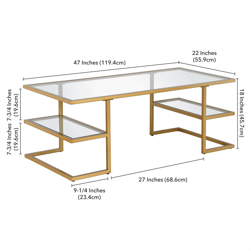 Table basse avec rangement Circe, Or