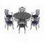 Table de salle à manger 47,24 pouces en fonte d'aluminium avec structure noire et trou pour parasol 