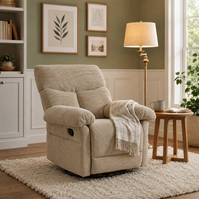 Solenne 34'' Wide Upholstered Manual Swivel Rocker Recliner
