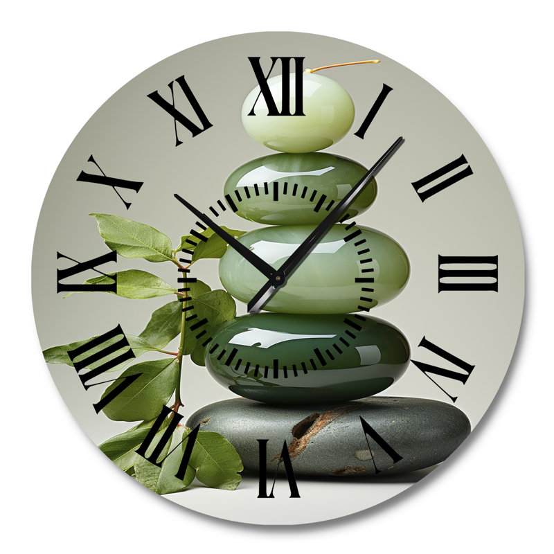 Horloge murale en pierre verte Zen, Grand