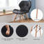 Chaise de salle à manger rembourrée moderne avec dossier, rembourrage en éponge à haute résilience et surface en cuir Pu avec pieds en bois massif pour plusieurs espaces, ensemble de 2 (noir)