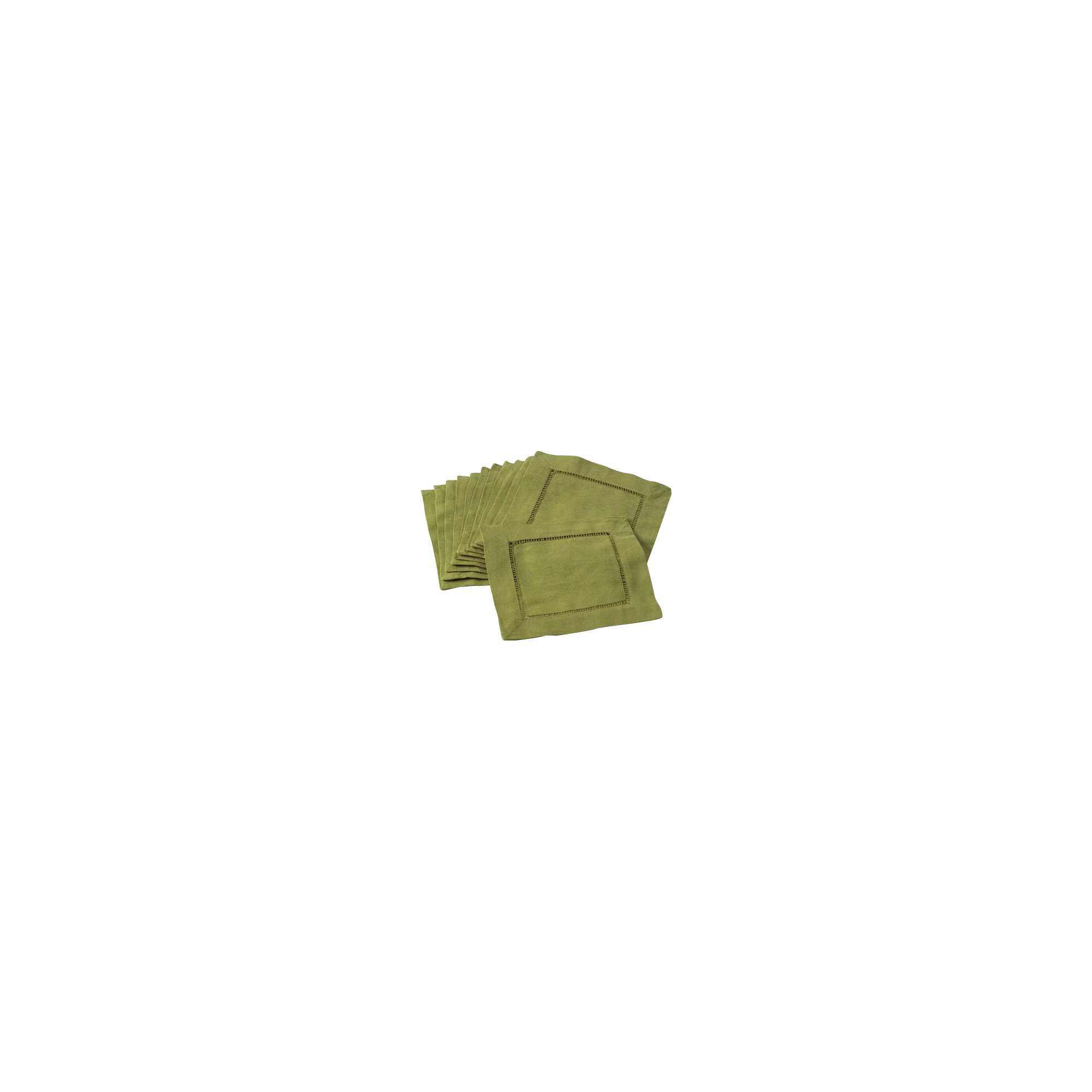 Gelder Cocktail 6" Linen/Cotton Napkin Set, Lime