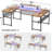 Manasa 83" U-Shape Computer Desk with LED Light Strip and Sockets-357230404