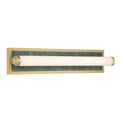 Yep by  Stratum Integrated LED 24in Vanity in Brushed Champagne Brass with Persian Green Marble
