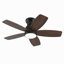 Ventilateur de plafond à profil bas 32 pouces avec lumière et télécommande, moteur à courant continu à intensité variable, pour une utilisation à l'intérieur ou à l'extérieur, noir